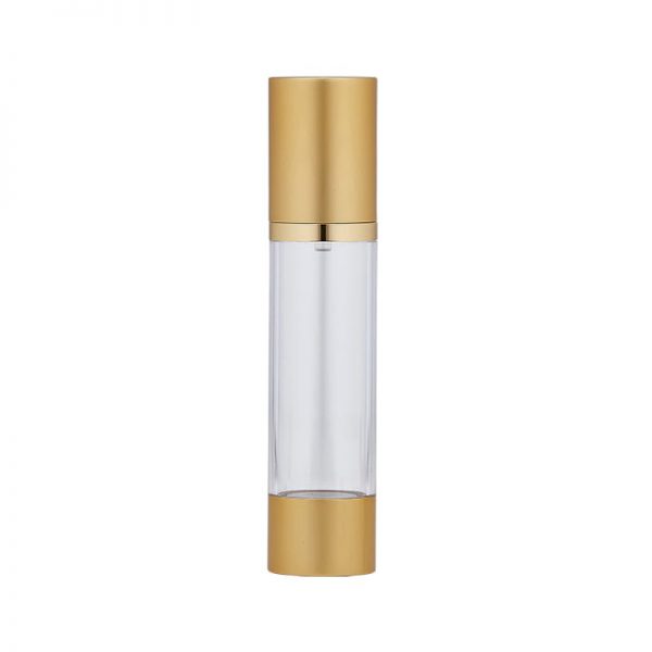 Gold and clear airless bottle tall format Model: BLJSMG