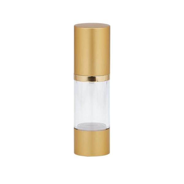 Gold and clear airless bottle with gold cap and base Model: BLJSMG