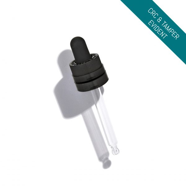 30ml child resistant dropper with glass pipette Model BLCRAMPPDR