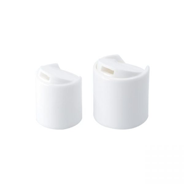 White disc caps cosmetic bottle closures Model BLDC