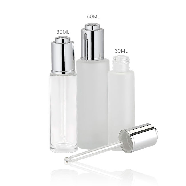Round glass dropper bottles showing size variations BLLG12