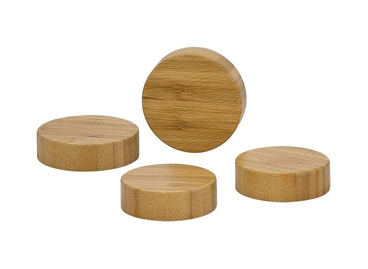 Bamboo cosmetic jar caps group view Model BLJ03BMCAP
