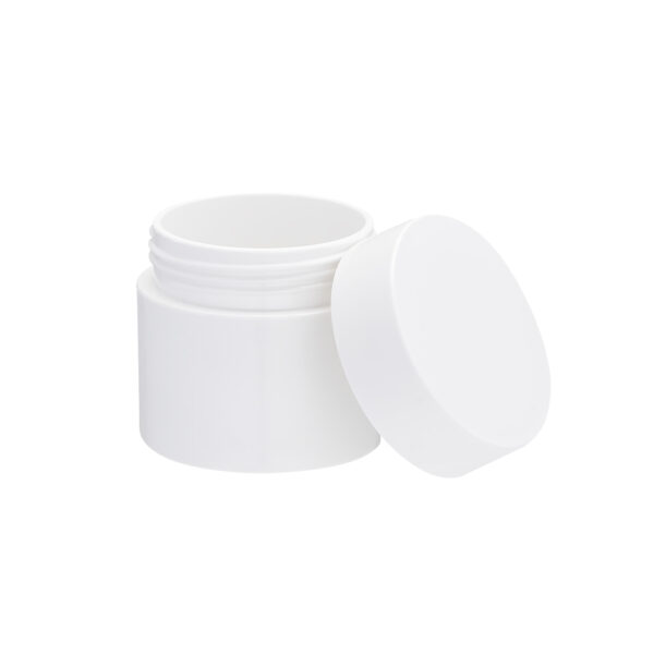 recycled cosmetic jar open with white lid removed Model BLGSPP