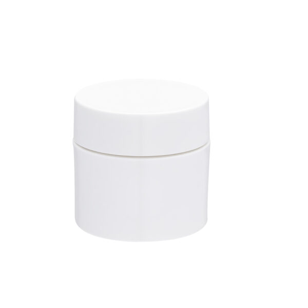 recycled cosmetic jar with white lid closed Model BLGSPP