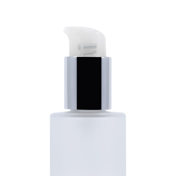 Frosted glass bottle with dip tube pump for skincare products Model BLSXB