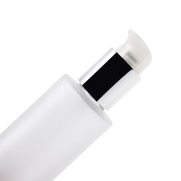 Frosted glass bottle with dip tube pump for skincare products Model BLSXB