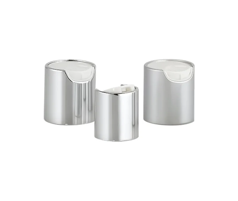 Silver Disc Cap for Cosmetic Bottles