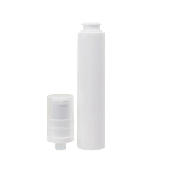Travel size white airless bottle tall capacity with cap Model: BLJBPP