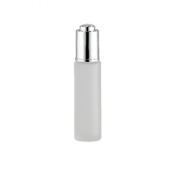 Round glass bottle with dropper closure BLLG12