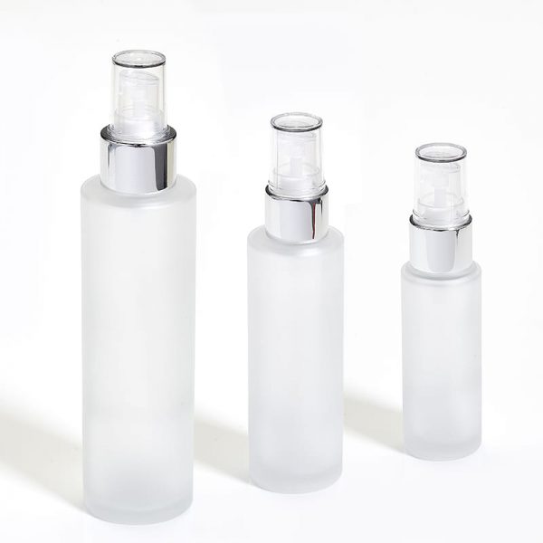 Glass bottles with silver mist sprayers Model BLSXBSPR