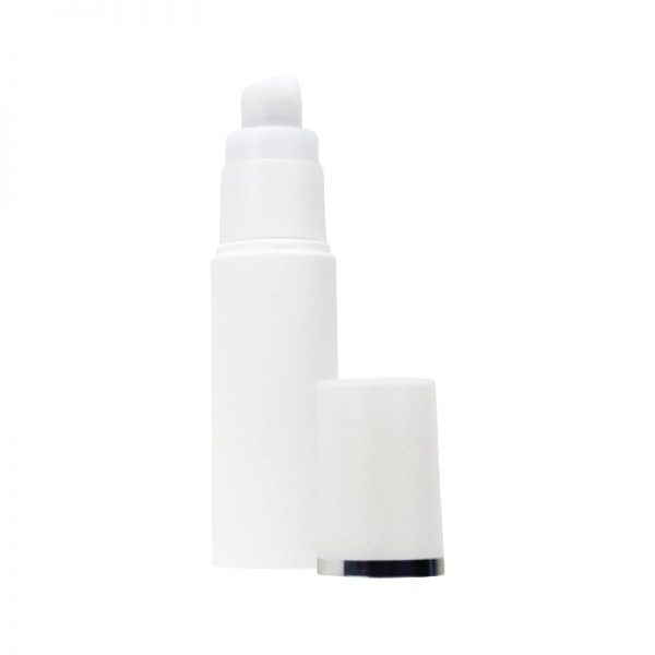 White pp airless bottle with optional silver trim for skincare packaging Model BLXKP