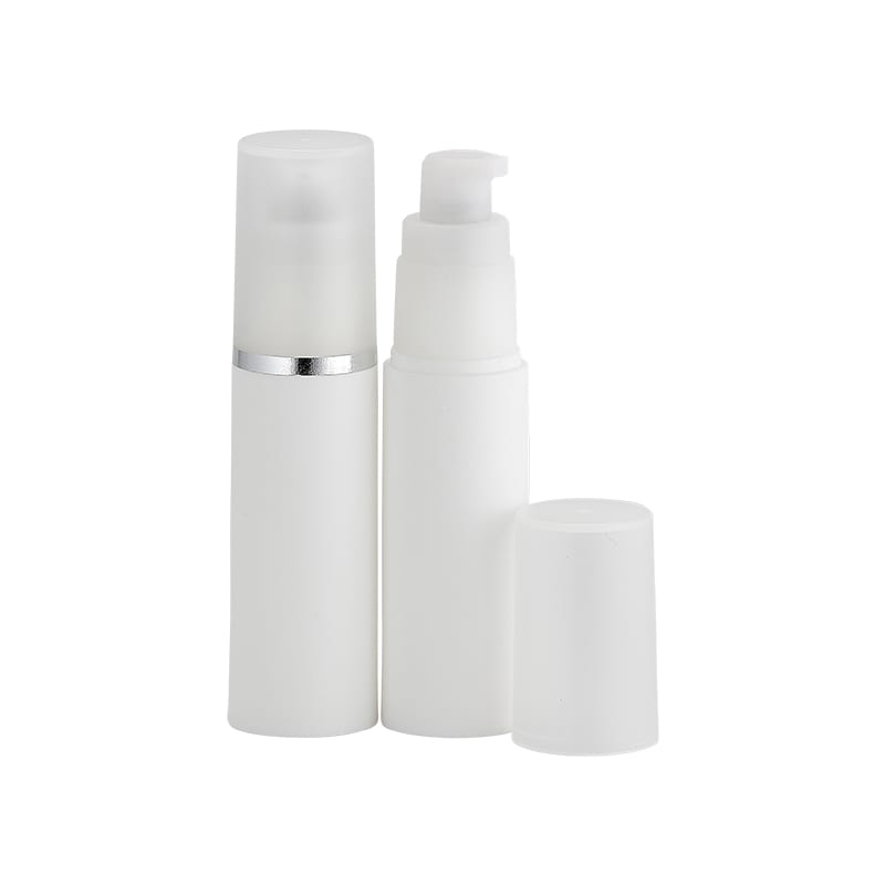 Recyclable white airless bottle group with cap variations Model: BLXKP