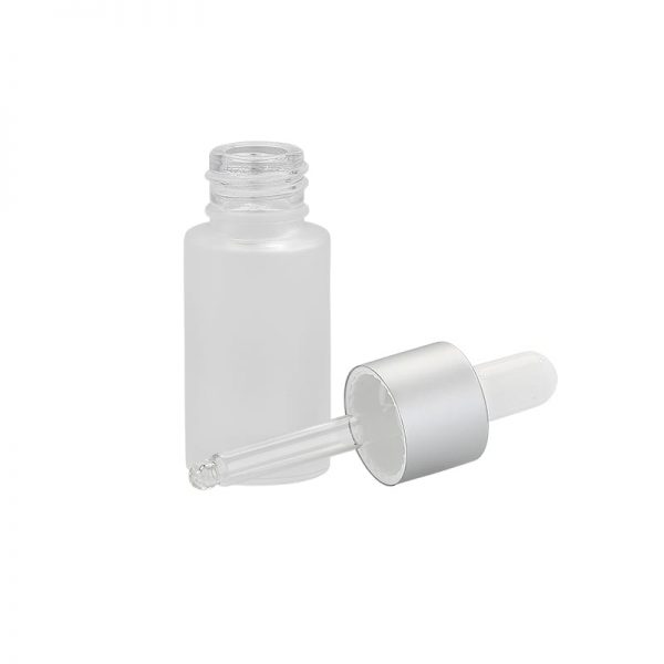 clear glass dropper bottle with angled pipette for skincare dispensing Model BLZHPJ