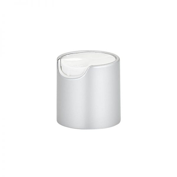 Matte silver disc cap cosmetic closure Model BLDC