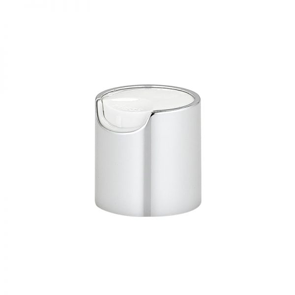 Shiny silver disc cap cosmetic bottle Model BLDC
