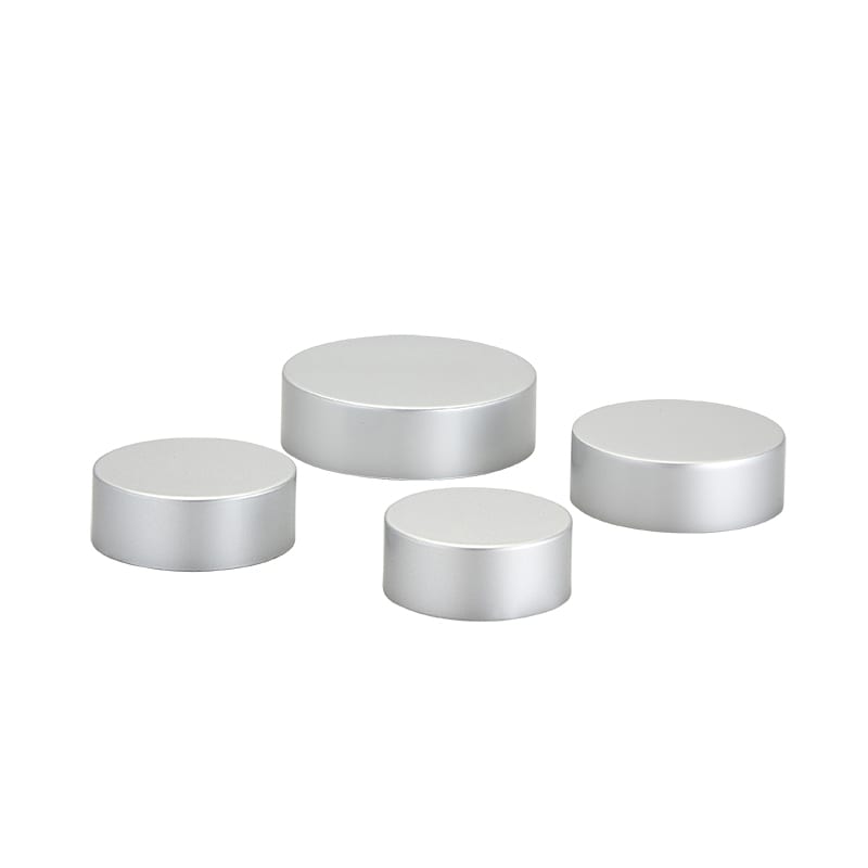 Matte silver high profile jar caps in multiple sizes Model BLHPAMS