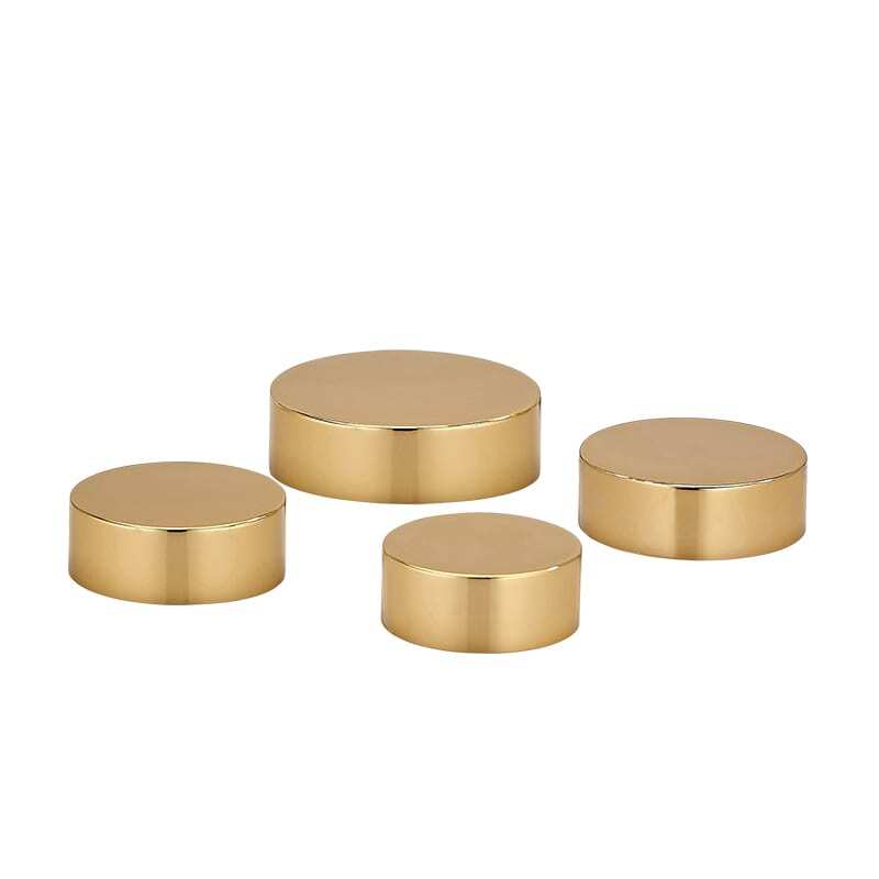 Shiny gold high profile jar caps in multiple sizes Model BLHPASG