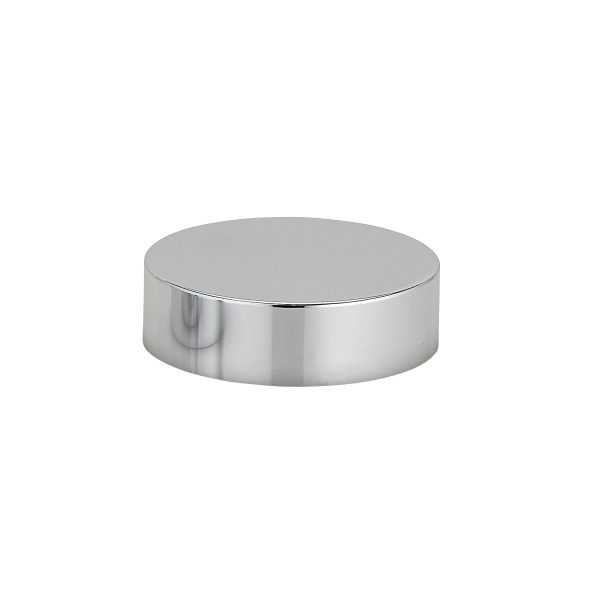 Shiny silver high profile jar cap angled view Model BLHPA