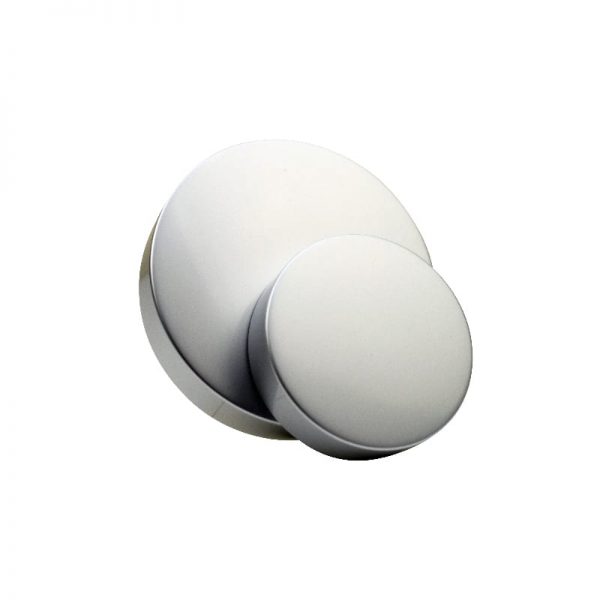 Matte silver jar cap showing top and inner liner view Model BLHPAMS