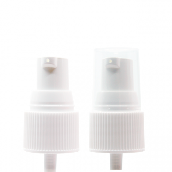 White ribbed lotion pumps Model BLZHBRPUMP