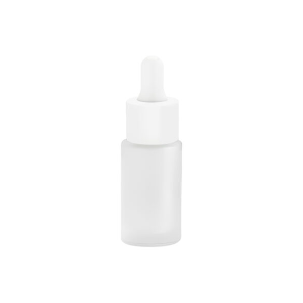 Frosted glass dropper bottle with white collarfor skincare and essential oils Model BLZHPJF