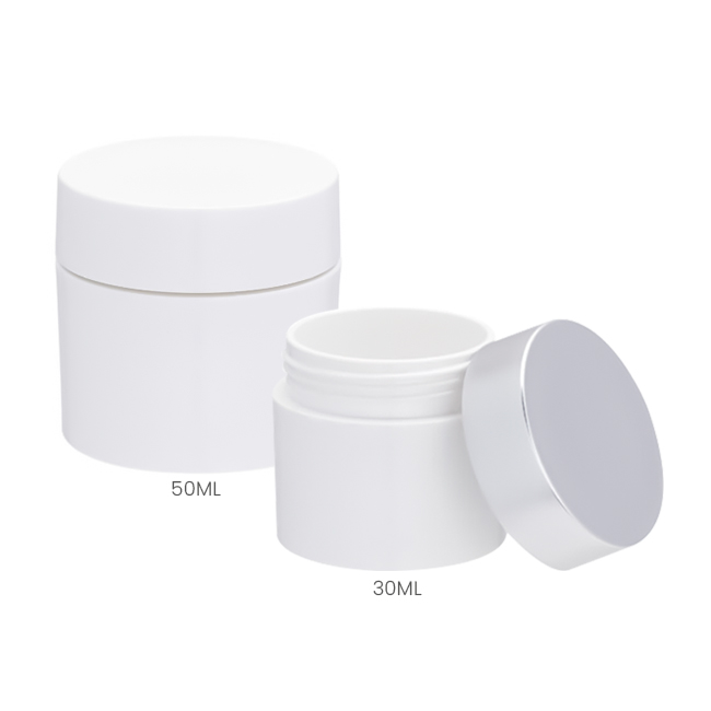 recycled cosmetic jars open in two sizes for comparison Model BLGSPP