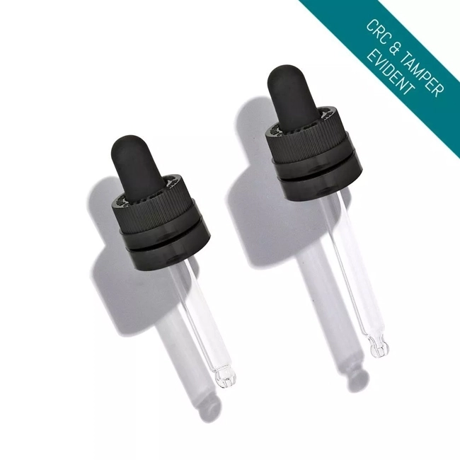 Child resistant droppers with tamper evident seal Model BLCRAMPPDR