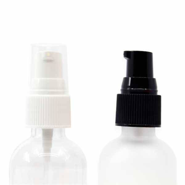 Glass bottle with ribbed lotion pump Model BLZHBRPUMP